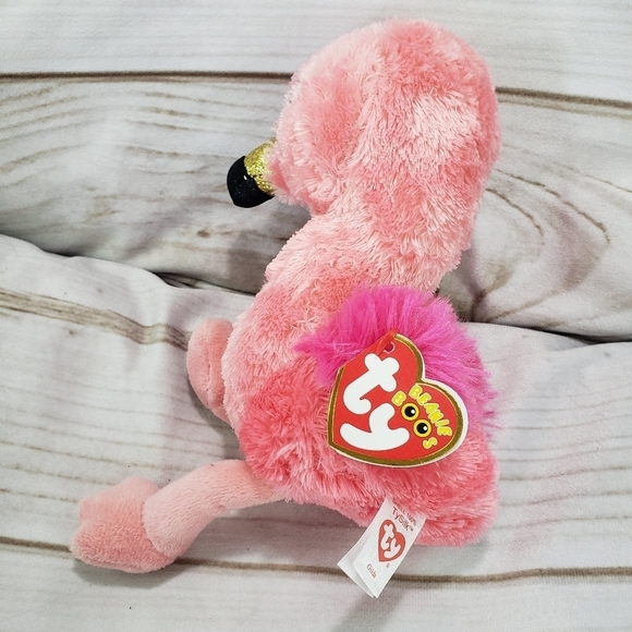 Ty Beanie Boos GILDA Pink Flamingo Plush Stuffed Animal Toy 7 Inch 2022 TySilk - Picture 2 of 8